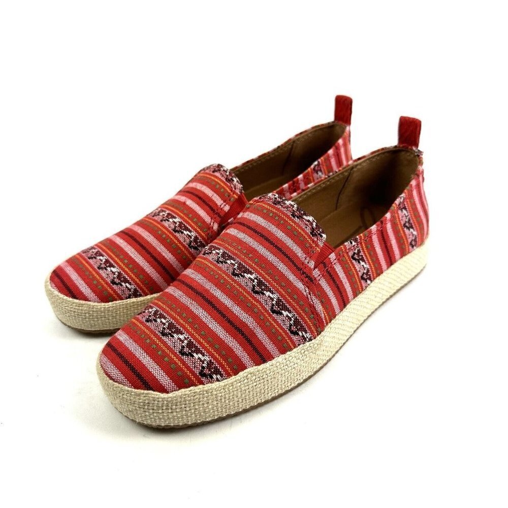 Zodiac Roma Shoes 7.5 Red Aztec Southwest Boho Slip On Flats Womens Brand New - Picture 2 of 9